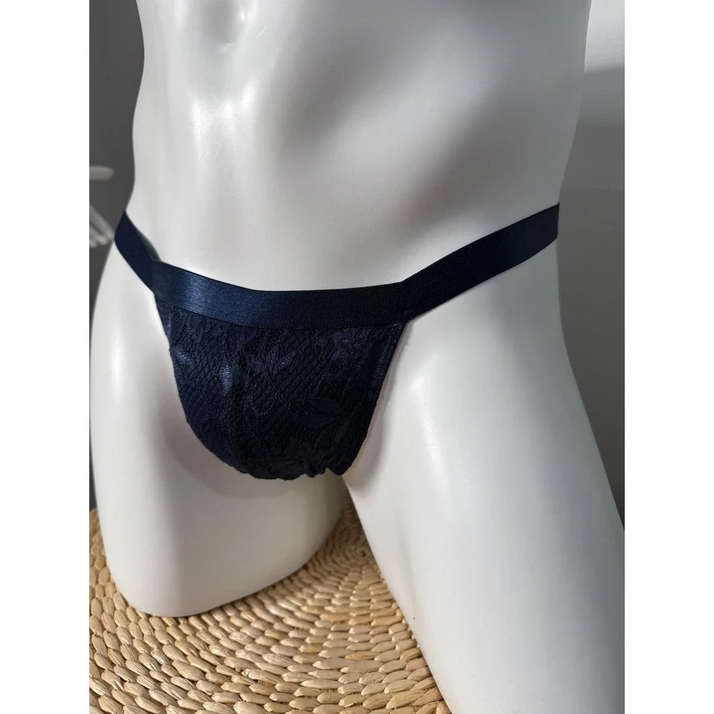 Cosabella Navy Blue Lace Italian Thong‎ Sexy Sheer Underwear